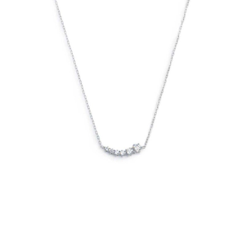 Collana catena cutting cross con zirconi centrali