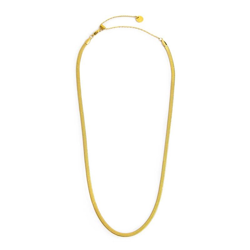 Collana girocollo Marlù Vision da donna acciaio dorato con catena snake