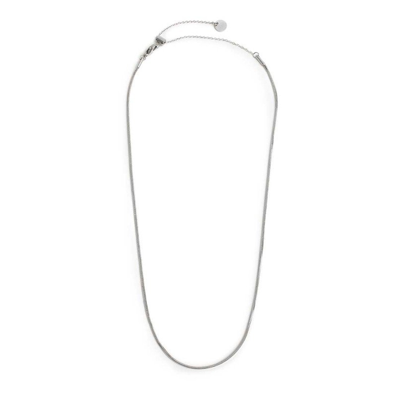 Collana girocollo Marlù Vision da donna acciaio con catena snake quadrata