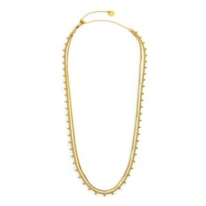 Collana girocollo Marlù Vision da donna acciaio dorato con catena snake e grumetta