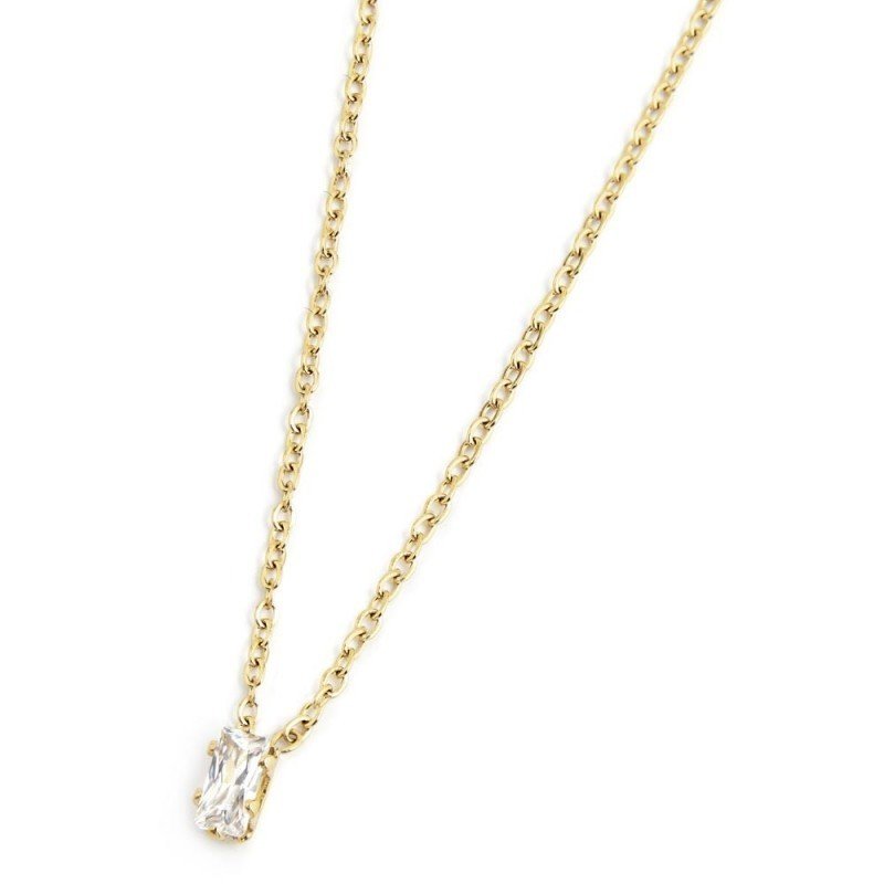 Collana con zircone baguette ORO CUBIC ZIRCONIA BIANCO BEW12