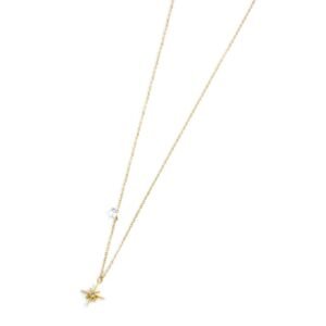 Collana rosa dei venti pendente 10mm e zircone 45CM ORO 10MM ROSA VENT PE VSN04