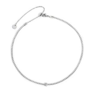 Collana tennis con zircone centrale