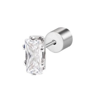 Mono Orecchino Marlù baguette bianco