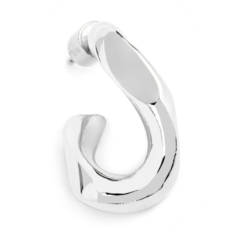 Mono orecchino con due diverse catene grumetta, lunghezza 70 mm.