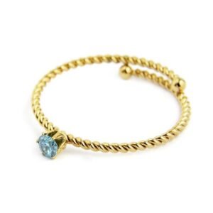 AN ORO TG S 3MM CZ AZZURRO TMT2AA