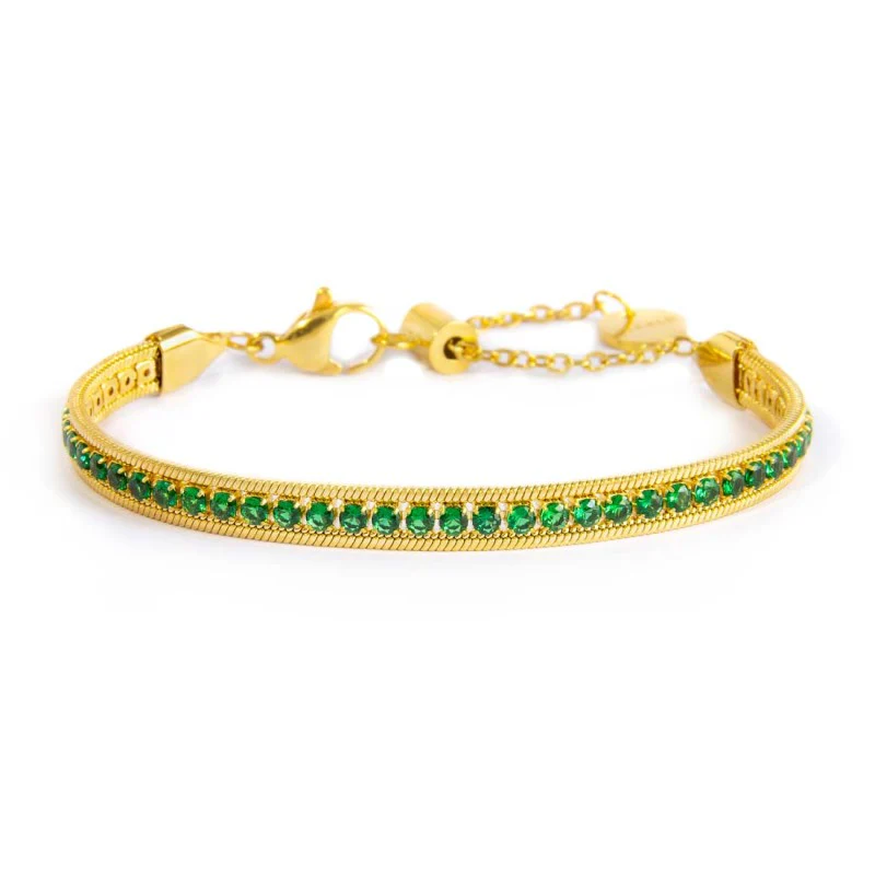 Bracciale Donna Gioielli Marlù ORO TENNIS VERDE E SNAKE SPK03