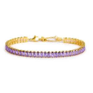 Bracciale Donna Gioielli Marlù ORO TENNIS BAGUET VIOLA SPK03